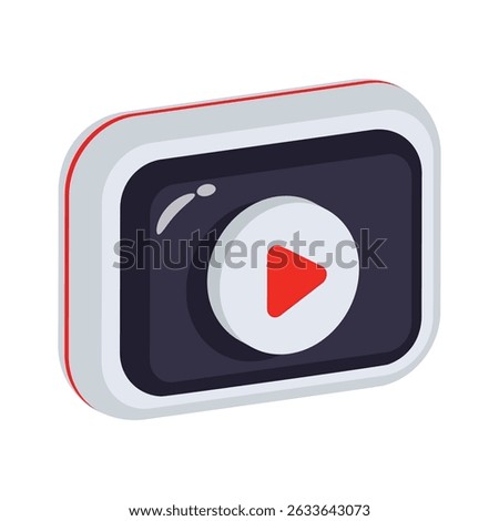 A captivating 2d icon representing a video player screen