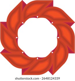 A captivating 3D geometric design featuring an intricate spiral knot pattern in bold red hues against a white background.