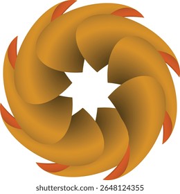 A captivating 3D geometric design featuring an intricate spiral knot pattern in warm orange hues against a white background.