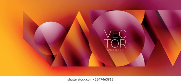Captivating abstract backdrop composed of interlocking triangles and circles, forming an intriguing dance of shapes and patterns that exude both elegance and modernity