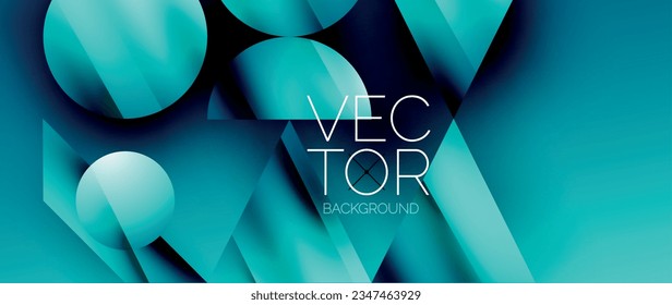 Captivating abstract backdrop composed of interlocking triangles and circles, forming an intriguing dance of shapes and patterns that exude both elegance and modernity