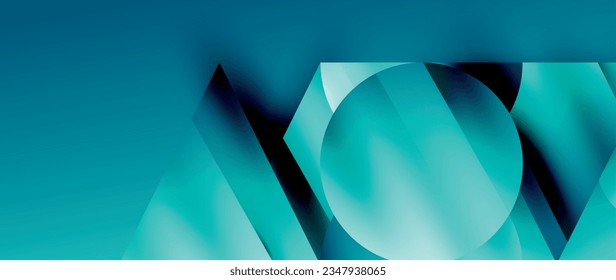 Captivating abstract backdrop composed of interlocking triangles and circles, forming an intriguing dance of shapes and patterns that exude both elegance and modernity