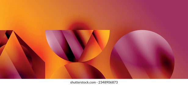 Captivating abstract backdrop composed of interlocking triangles and circles, forming an intriguing dance of shapes and patterns that exude both elegance and modernity