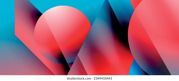 Captivating abstract backdrop composed of interlocking triangles and circles, forming an intriguing dance of shapes and patterns that exude both elegance and modernity