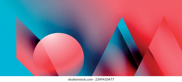 Captivating abstract backdrop composed of interlocking triangles and circles, forming an intriguing dance of shapes and patterns that exude both elegance and modernity