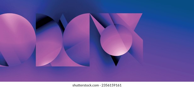 Captivating abstract backdrop composed of interlocking triangles and circles, forming an intriguing dance of shapes and patterns that exude both elegance and modernity