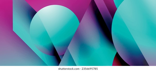 Captivating abstract backdrop composed of interlocking triangles and circles, forming an intriguing dance of shapes and patterns that exude both elegance and modernity