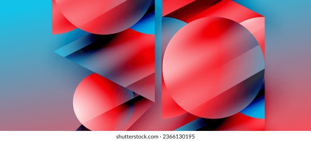Captivating abstract backdrop composed of interlocking triangles and circles, forming an intriguing dance of shapes and patterns that exude both elegance and modernity