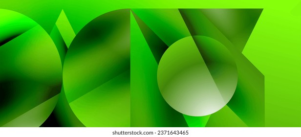 Captivating abstract backdrop composed of interlocking triangles and circles, forming an intriguing dance of shapes and patterns that exude both elegance and modernity