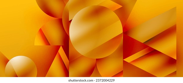 Captivating abstract backdrop composed of interlocking triangles and circles, forming an intriguing dance of shapes and patterns that exude both elegance and modernity