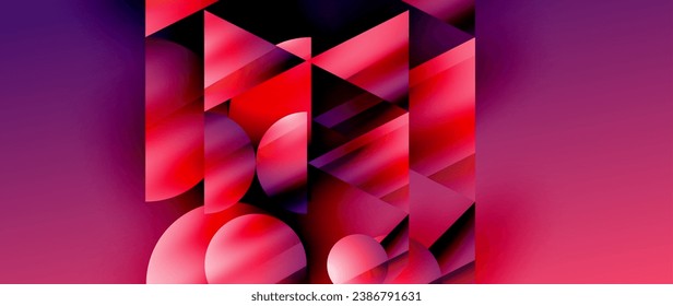 Captivating abstract backdrop composed of interlocking triangles and circles, forming an intriguing dance of shapes and patterns that exude both elegance and modernity
