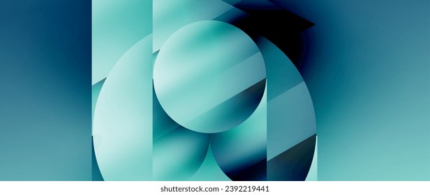 Captivating abstract backdrop composed of interlocking triangles and circles, forming an intriguing dance of shapes and patterns that exude both elegance and modernity