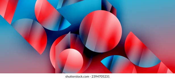 Captivating abstract backdrop composed of interlocking triangles and circles, forming an intriguing dance of shapes and patterns that exude both elegance and modernity