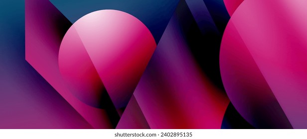 Captivating abstract backdrop composed of interlocking triangles and circles, forming an intriguing dance of shapes and patterns that exude both elegance and modernity