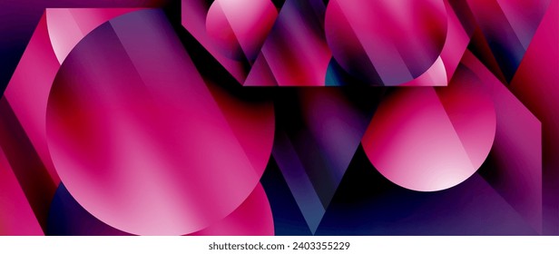 Captivating abstract backdrop composed of interlocking triangles and circles, forming an intriguing dance of shapes and patterns that exude both elegance and modernity