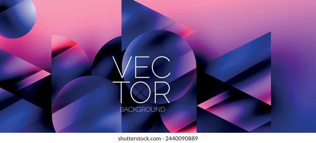 Captivating abstract backdrop composed of interlocking triangles and circles, forming an intriguing dance of shapes and patterns that exude both elegance and modernity