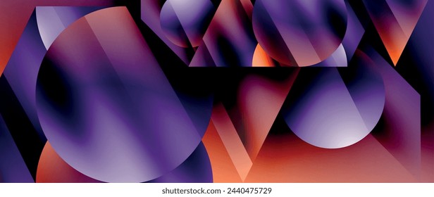 Captivating abstract backdrop composed of interlocking triangles and circles, forming an intriguing dance of shapes and patterns that exude both elegance and modernity
