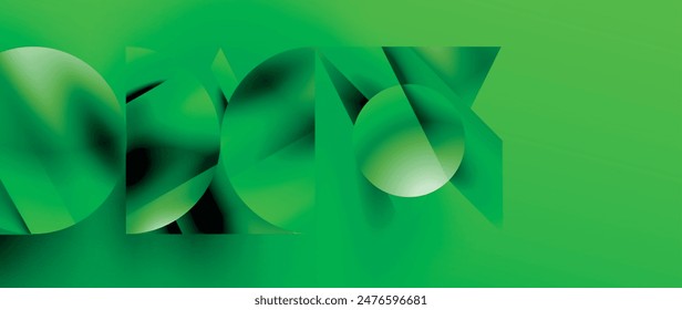 Captivating abstract backdrop composed of interlocking triangles and circles, forming an intriguing dance of shapes and patterns that exude both elegance and modernity