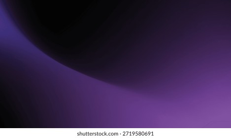 Un fondo abstracto cautivador presenta curvas fluidas de púrpura profundo que se mezclan en negro oscuro, iluminadas por Gradientes suaves y sombras que crean una experiencia visual misteriosa y elegante