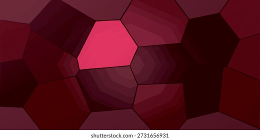 A captivating abstract background featuring a mosaic of hexagonal shapes in varying shades of red, creating a dynamic and modern visual texture.