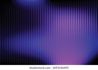 Um fundo abstrato cativante com linhas verticais e um gradiente de tons roxos e azuis criando um efeito visual moderno e dinâmico. Ilustração vetorial de EPS