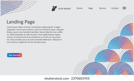 A captivating abstract circle background design, perfect for your landing page. Modern and eye-catching, it sets the tone for your site