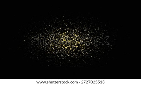 A captivating abstract composition featuring a dense cluster of golden glittering particles against a stark black background high-quality professional detailed