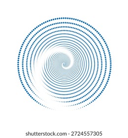 Un diseño abstracto cautivador con una espiral de puntos azules, creando un efecto visual hipnótico e hipnótico que atrae la mirada hacia adentro.
