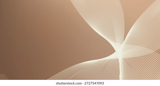 Un diseño abstracto cautivador con líneas delicadas y fluidas que se entrelazan y expanden, creando una sensación de movimiento y profundidad contra un fondo suave y de tonos cálidos.