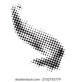 Um design abstrato cativante com um padrão de pontos de meio-tom, criando uma sensação de movimento e estilo contemporâneo. Os pontos variam em densidade, formando uma intrigante textura visual.