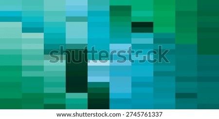 A captivating abstract design featuring a mosaic of various shades of blue and green squares, creating a dynamic and modern visual effect.