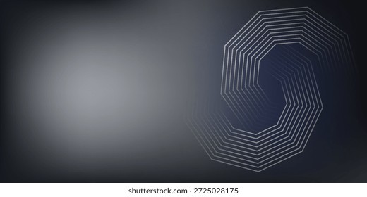 Un diseño abstracto cautivador que presenta una serie de octógonos concéntricos que se expanden y giran gradualmente, formando una ilusión visual intrigante contra un fondo oscuro y degradado.
