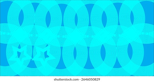 Um design abstrato cativante com um fundo azul vibrante com formas geométricas intrincadas e elementos de estrela, criando um estilo artístico visualmente atraente para projetos criativos e 