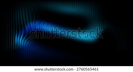 A captivating abstract digital artwork featuring smooth blue gradient waves against a dark backdrop, creating a futuristic and dynamic visual effect.