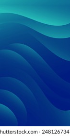 Captivating abstract gradient wave background with a vertical orientation, featuring a mesmerizing array of waves in a harmonious green and blue gradient, perfect for flyers and social media posts