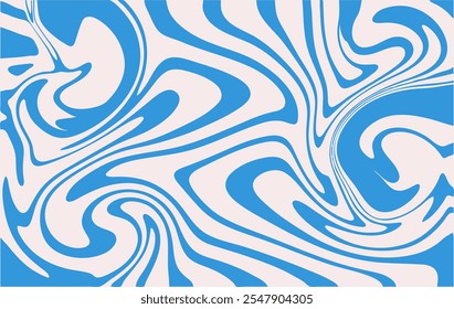 Uma ilustração abstrata cativante com padrões azul e branco girando. O design dinâmico cria uma sensação de movimento e fluidez, perfeito para fundos ou projetos artísticos