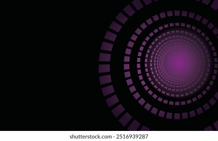 A captivating abstract image featuring a glowing purple tunnel with a mesmerizing circular pattern. Ideal for futuristic, technology, or science-fiction themed projects.