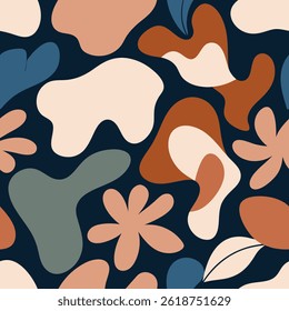 Captivating Abstract Organic Pattern with Vibrant Colors and Floral Accents