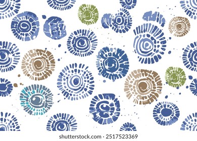 A captivating abstract pattern composed of various sized circles adorned with intricate textures and details.