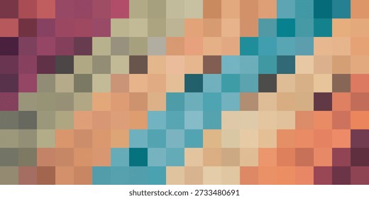 A captivating abstract pixel art composition featuring a dynamic interplay of vibrant colors and geometric patterns, creating a visually stimulating and modern aesthetic.