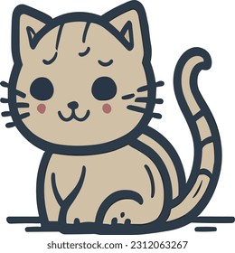 The captivating and amusing nature of this cartoon cat, brought to life in a vibrant vector illustration.