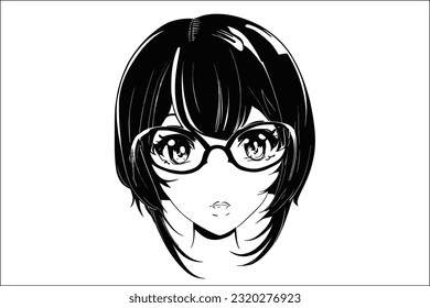 Captivating anime girl face illustration for commercial projects. Ideal for mesmerizing designs and artistic creations.