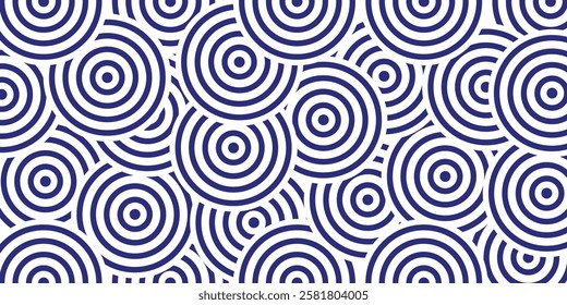 A captivating background featuring a repeating pattern of concentric circles in shades of navy blue and white.