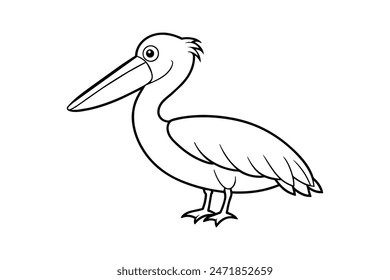 the captivating beauty of a charming pelican depicted with intricate detail in a vibrant vector illustration of avian elegance