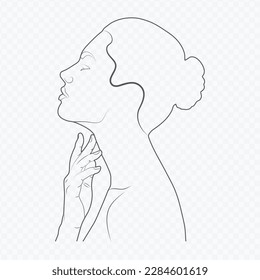 Captivating Beauty: A Stunning Collection of Woman Face Line Art!