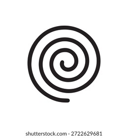 A captivating black spiral icon with concentric circles on a clean white background. Represents motion focus and abstract design.