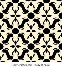Captivating black and white abstract design on a white background, showcasing elements of both art nouveau and art deco patterns. Resembling an art nouveau floor pattern, it exudes intricate.
