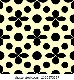 Captivating black and white flower pattern, featuring aizome inspired motifs and a peppermint like charm, adorning a pristine white backdrop.