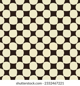 Captivating black and white halftone pattern with varying dots, reminiscent of a checkered floor, evoking a sense of contrast and movement.