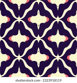 Captivating black and white pattern adorned with red circles. The repeating fabric pattern showcases an abstract allure, enhanced by its seamless design.